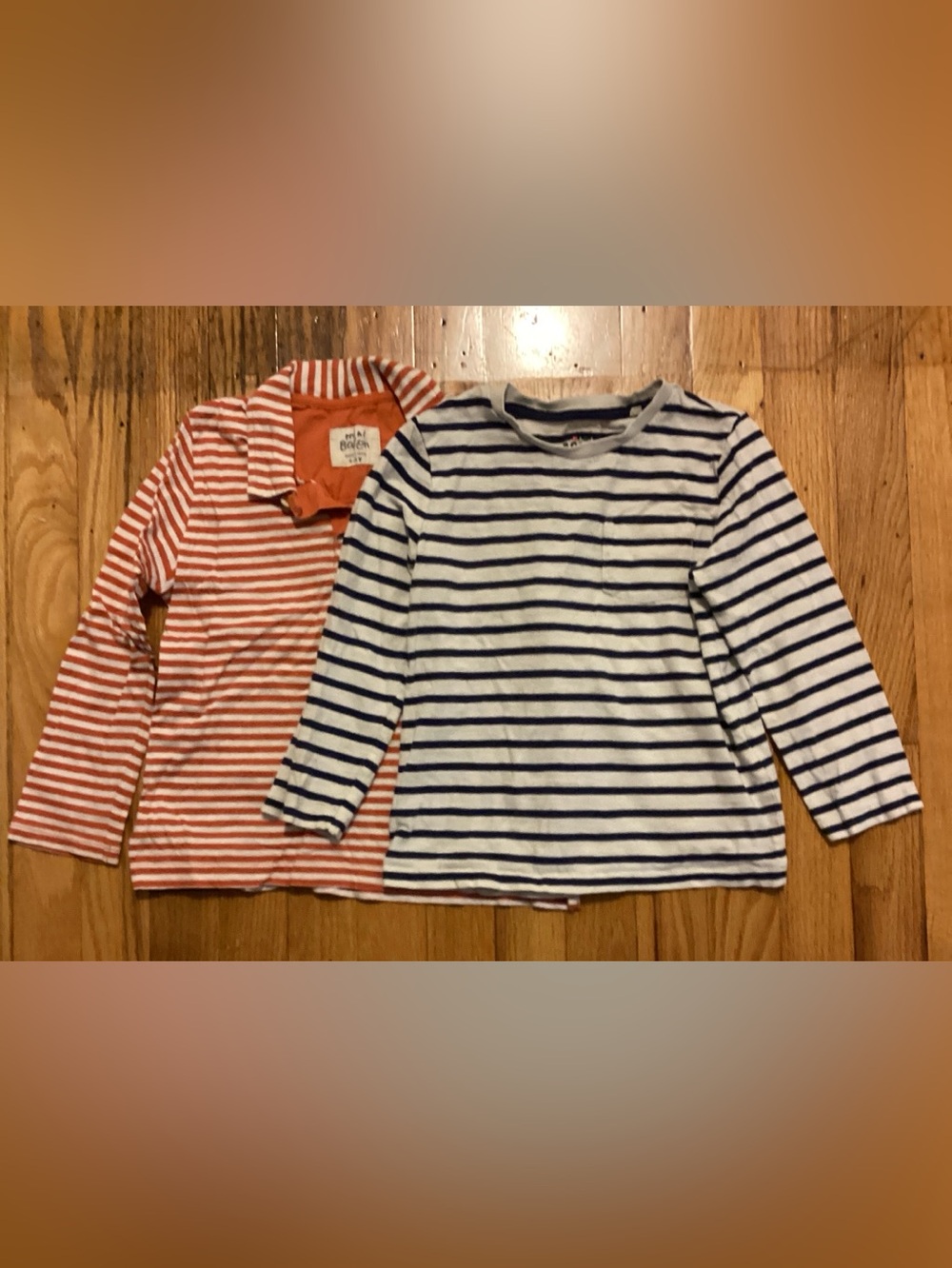 bundle of two Mini Boden Striped‎ Long Sleeve Shirts size 4-5